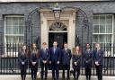 Paul Holmes MP and Hamble School pupils outside Number 10