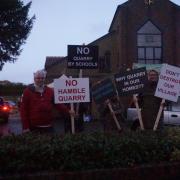 Residents protest against plans for Hamble Airfield quarry. 23/11/2022