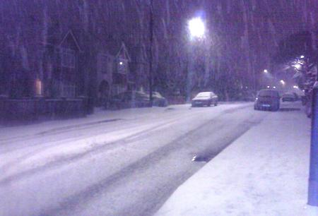 A good covering of snow at Deacon Road in Sholing, Southampton
