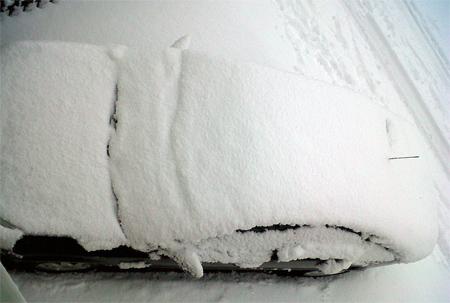 Echo reader RADHIKA sent in this pic of a snow covered car
from Basingstoke