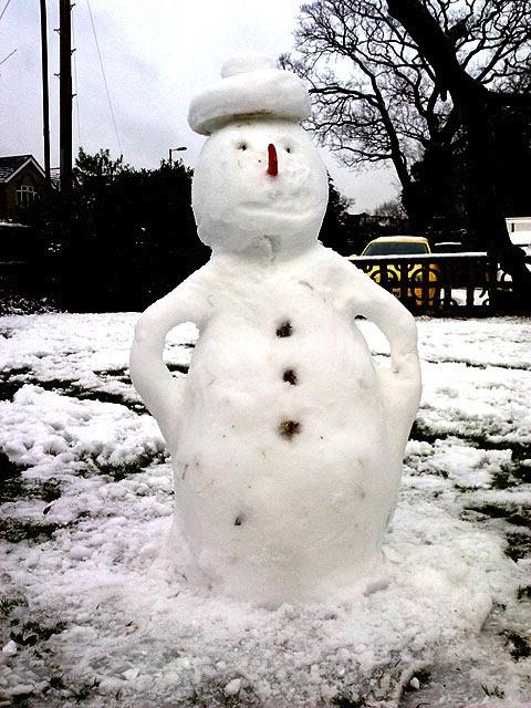 Snowman by Daniel Cornes aged 5 with a little help from Dad Steve aged 41!