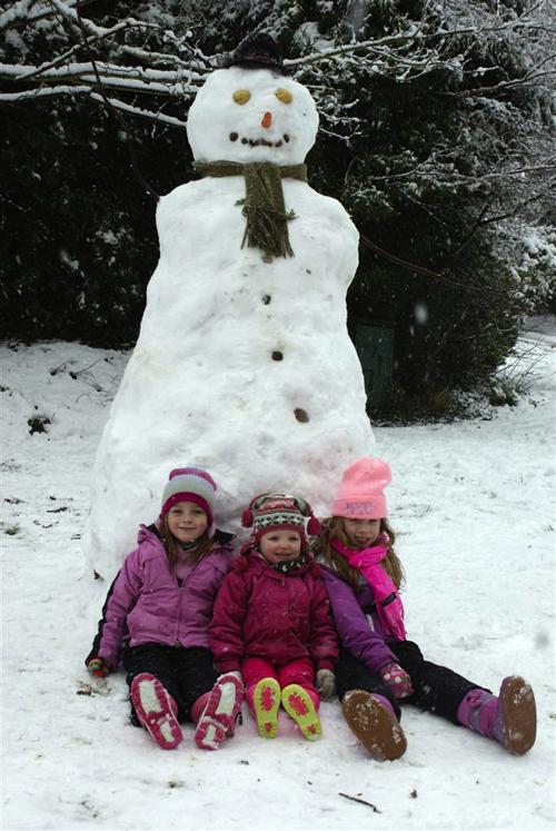 Snowman by Molly, Cleo and Megan in Hedge End 