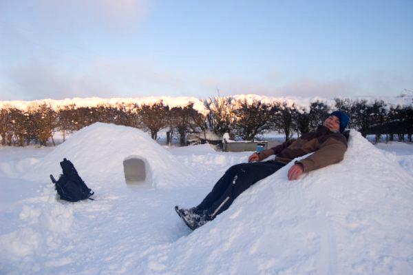 Me in a snow chair I made, Tristan Beard.
