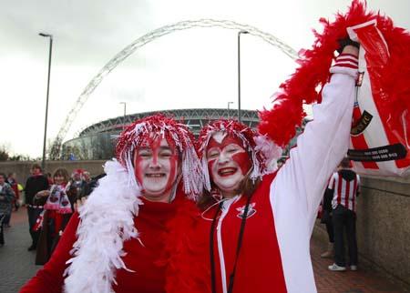 Jubilant Saints fans at Wembley
