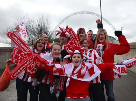 Jubilant Saints fans at Wembley