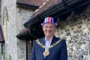 Former Mayor of Winchester Cllr Derek Green at St Mary's Church, Kings Worthy