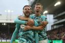Southampton's Adam Armstrong (left) celebrates with James Ward-Prowse (right)after scoring his sides second goal of the game during the Emirates FA Cup third round match at Selhurst Park, London. Picture date: Saturday January 7, 2023.