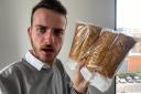 Echo reporter Jose Ramos and the four sausage rolls he got for £1.55