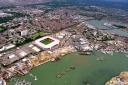 An aerial view of St Mary's Stadium and the surrounding area