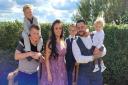 Ricky Smith and his fiancé Katrina, 41, with their three children, Louie, eight , Karson, five, Arlo, two and his stepson Roman, 15