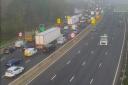 Large tailbacks and heavy delays on the M27 westbound due to a lane closure
