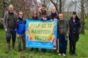 People supported by Minstead Trust launch the Help us to Hampton Court campaign in Minstead with garden instructor John Davies.
