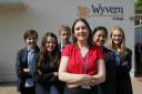 Teacher Janet Habis with pupils Kate Lynham, Marshall Thomas, Fennie Yap, Rebecca Parker and Grace Smith