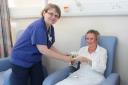 Valarie Parker and gynaecology nurse Avril Bath in the new outpatient service at Basingstoke hospital.