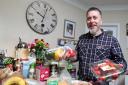 Alex Thurley-Ratcliff is eating 'intercepted food' for a month to raise awareness of the problem of food wasted by food retailers. Pictured in Portswood.              Picture: Chris Moorhouse           Wednesday 6th April 2016.