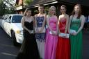 Glitzy limousine arrival for spectacular school Prom