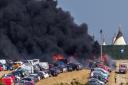 Huge blaze in BoomTown car park as three vehicles catch fire