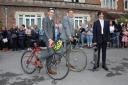 PHOTOS: Students arrive on pushbikes and a skateboard at Priestlands prom