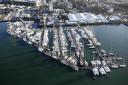 Aerial shot of the Southampton Boat Show