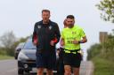 Former Southampton footballer Francis Benali on the third day of his epic IronFran challenge to raise £1m for Cancer Research UK. Franny is taking on 7 Iron Man distance triathlons in 7 days. 
Matt Le Tissier Joins Franny for a run as he takes on to