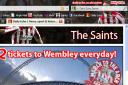 A screenshot of the Saints persona for Firefox, while viewing the Daily Echo website. The persona is the top part of the image.