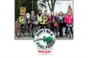 Cyclists: Lindsi Bluemel, third from right, and campaign members.	  Echo picture by Paul Collins. Order no: 12103555