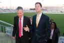 Mike Thornton with party leader Nick Clegg at the Ageas Bowl during the by-election campaign