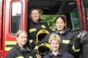 Pictured  from top clockwise  are station administrator Jacqui Payne and firefighters Jo Chia, Denise Knight and Jo Chaplin.