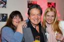 Gemma Elliott (right) and Estelle Elliott are pictured getting close-up with actor Patrick Mower, who plays Rodney Blackstock in Emmerdale.