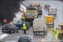 Nine car pile-up causes motorway misery