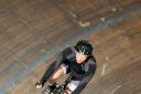 Novice: Andy Bissell tackles the velodrome