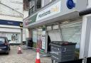 The front Morrisons Daily in Romsey was damaged after an attempted robbery on Monday