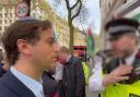 Screengrab from video shared by Campaign Against Antisemitism of their chief executive Gideon Falter speaking to a Metropolitan Police officer during a pro-Palestine march in London (Campaign Against Antisemitism/PA)