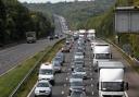 Drivers on the M27 are facing large queues and tailbacks due to barrier repairs