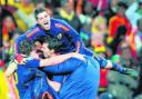 Spain celebrate their win