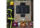 The tribute to firefighters with the names of Alan Bannon and James Shears added