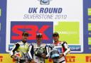 WORLD CLASS: Brits Jonathan Rea, Cal Crutchlow and Leon Haslam on the Silverstone podium.