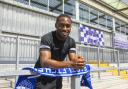 John Oyenuga is unveiled at the Silverlake Stadium after joining Eastleigh FC (Pic: Ricky Hart / Eastleigh FC)