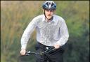 Daily Echo reporter Jon Reeve rides the electric bike