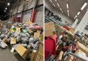 A pile of parcels left at Southampton Mail Centre last week