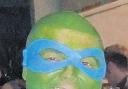 Simon Carr as a Teenage Mutant Ninja Turtle
