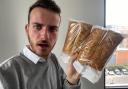 Echo reporter Jose Ramos and the four sausage rolls he got for £1.55