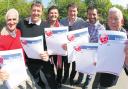 Members of Ex Saints show their support for the Daily Echo Have a Heart Campaign – from left – Hughie Fisher, Matt Le Tissier, Nicky Banger, David Hughes, Francis Benali and Mike Thew.