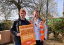 Ben Smith (left) joined the picket line outside Southampton General Hospital