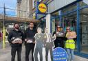 Campaigners from The Humane League UK outside Lidl on Southampton High Street