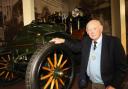 Edward, Lord Montagu with one of the many vehicles that have been displayed at the National Motor Museum over the years