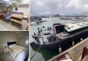 The houseboat has a number of features including two bedrooms