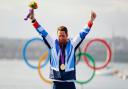 Ben Ainslie celebrates Olympic gold