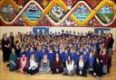 WELL DONE: Pupils and staff at Sinclair Primary and Nursery School