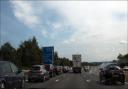 Tailbacks around the park and ride junction of the M27.